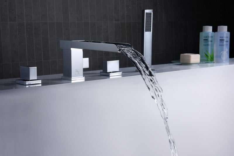 Glymur 2-Handle Deck-Mount Roman Tub Faucet in Chrome