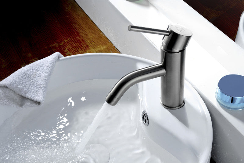 Bravo Series Single Hole Single-Handle Low-Arc Bathroom Faucet in Brushed Nickel