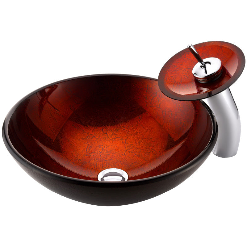 Arc Series Vessel Sink in Layered Amber