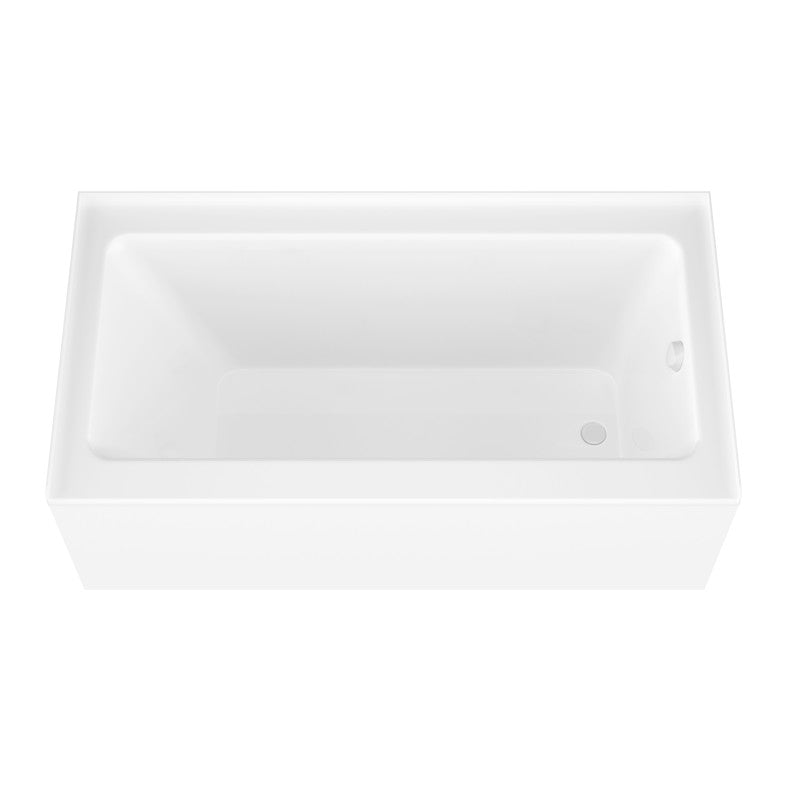 Anzzi 5 ft. Acrylic Right Drain Rectangle Tub in White With 48 in. by 58 in. Frameless Hinged tub door in Brushed Nickel