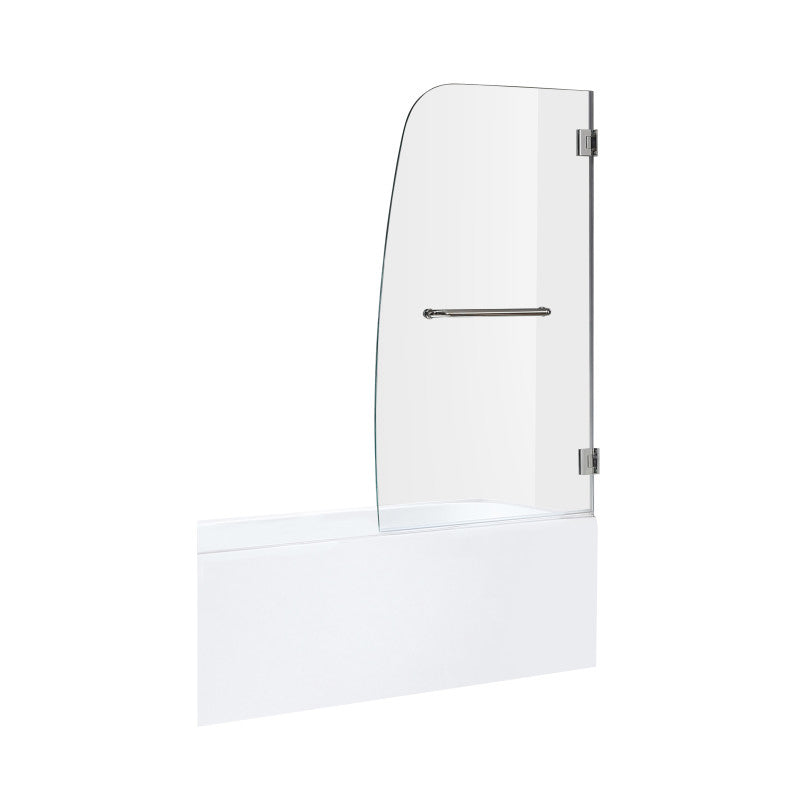 Anzzi 5 ft. Acrylic Right Drain Rectangle Tub in White With 34 in. by 58 in. Frameless Hinged Tub Door in Chrome