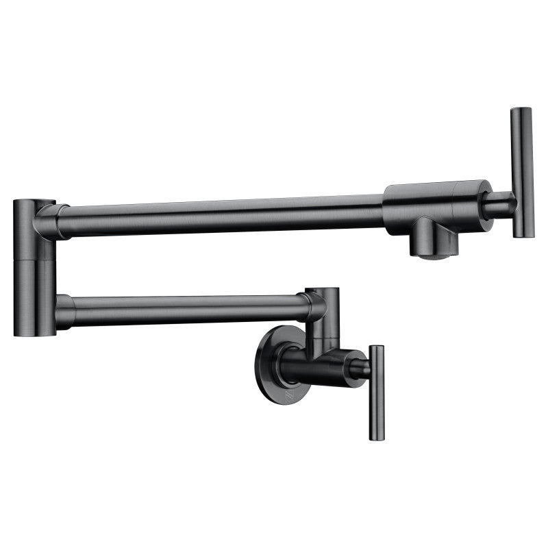 Braccia Series 24" Wall Mounted Pot Filler in Gunmetal Black