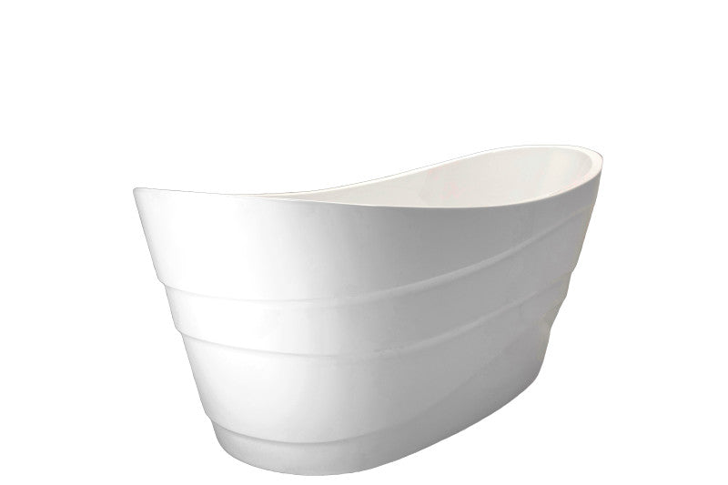 Stratus 5.6 ft. Acrylic Reversible Drain Freestanding Bathtub in Glossy White