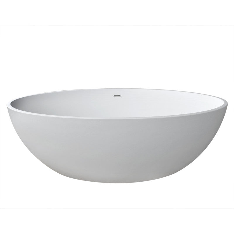 Cestino 5.5 ft. Solid Surface Classic Soaking Bathtub in Matte White and Kros Faucet in Chrome