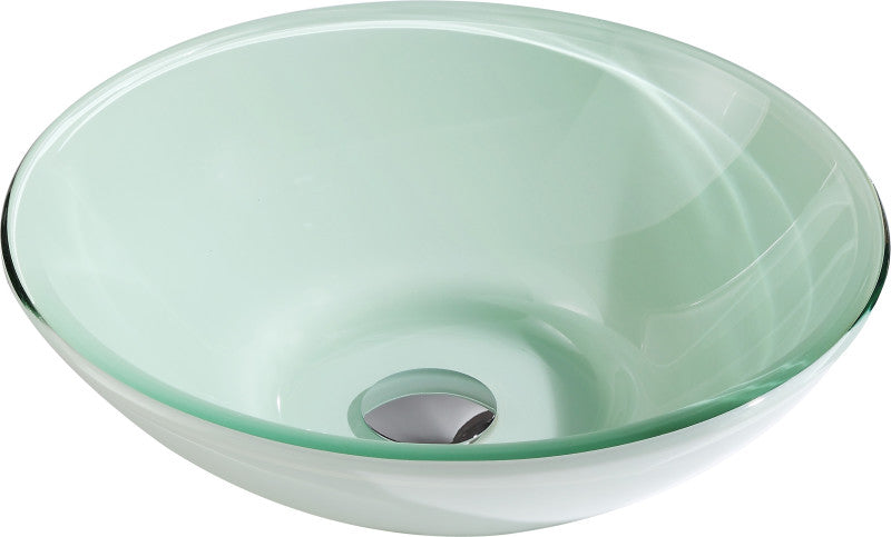 Raider Series Deco-Glass Vessel Sink in Lustrous Light Green